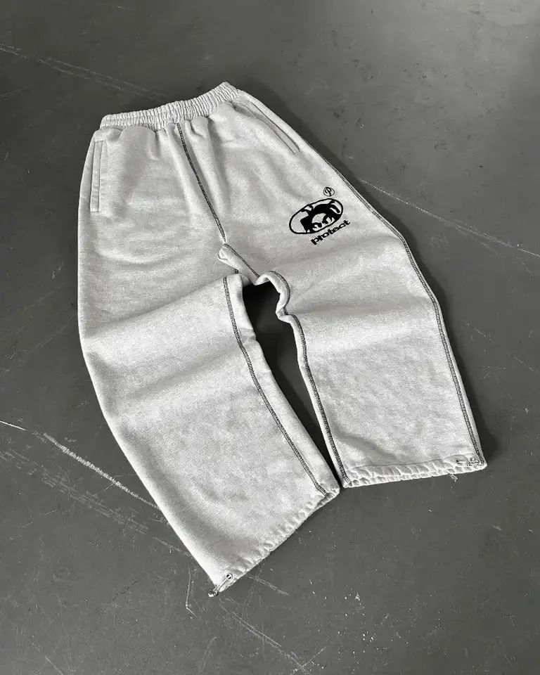 Vintage Graphic Print Streetwear Men Pants Fashion Hip Hop Joggers Men Clothing Casual Loose Buckle Feet Sweatpants Trousers