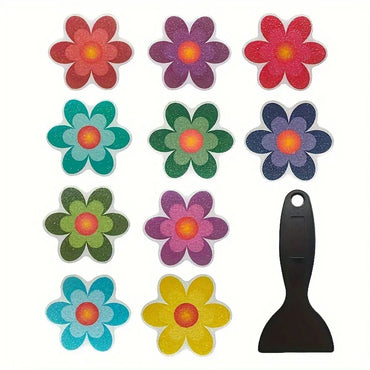 10pcs-Cartoon Pattern Bathroom Bathtub Anti Slip Sticker Staircase Floor Mat Children's Room Self-adhesive Anti Slip Sticker