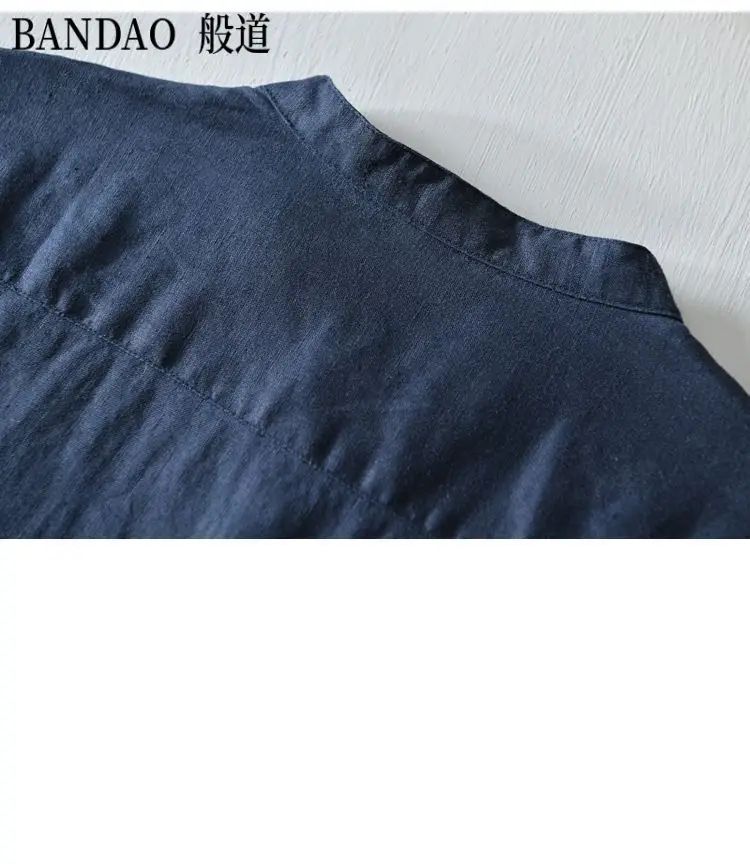 Chinese Style Spring and Summer Loose High-end Men's Linen Short-sleeved Cotton Linen Casual Breathable Shirt Collar T-shirt