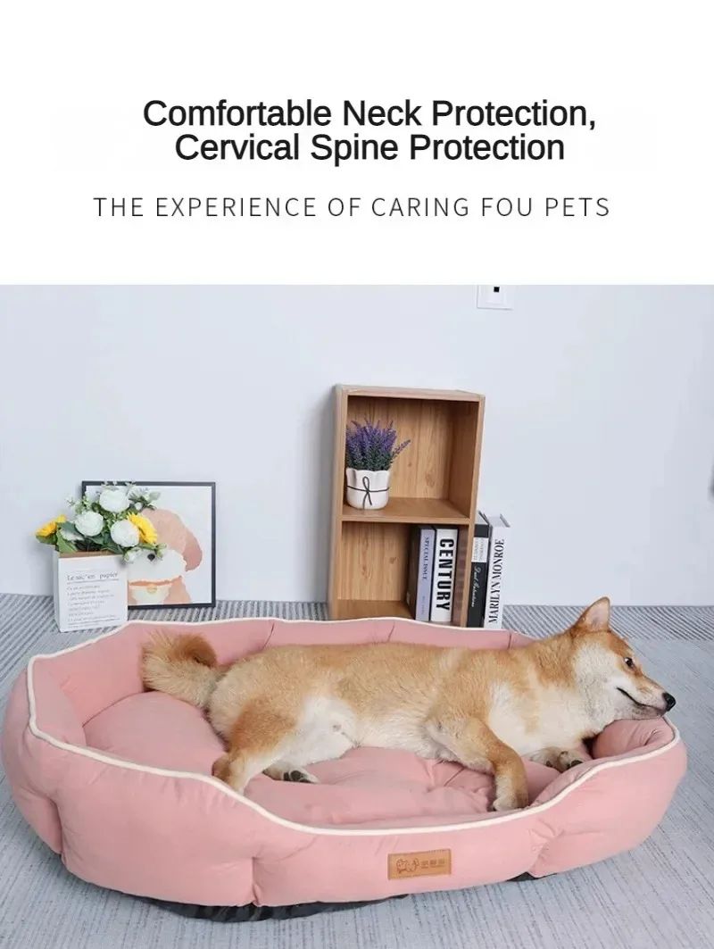 Cama de cachorro gato de inverno Cama de sofá para cães e gatos de estimação Quadrada Cama para cães de estimação Ninho de estimação grande Universal Personalizado Cama de camurça para cães Tapete