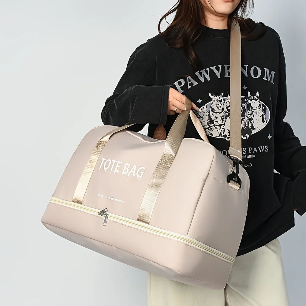 Multifunctional Large-Capacity Travel Duffle Bag with Adjustable Shoulder Strap, Durable Nylon Casual Gym Bag for Sports