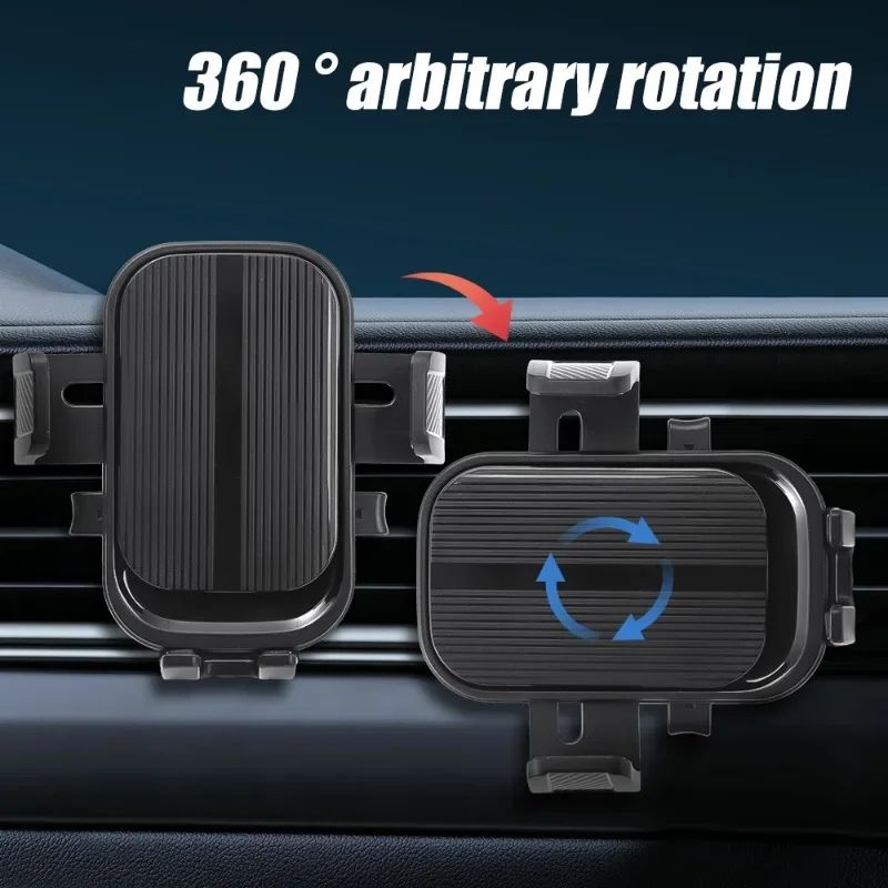 Suporte de Telefone para GPS de Saída de Ar Veicular Rotação 360° Gancho Espiral Universal para Saída de Ar Suporte Veicular por Gravidade para Smartphones de 4.7-7.2 polegadas