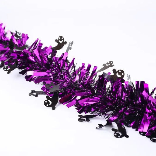 2m Halloween Decoration Ribbon - Pumpkin & Bat Color Bar, Haunted House DIY Garland for Spooky Party Atmosphere