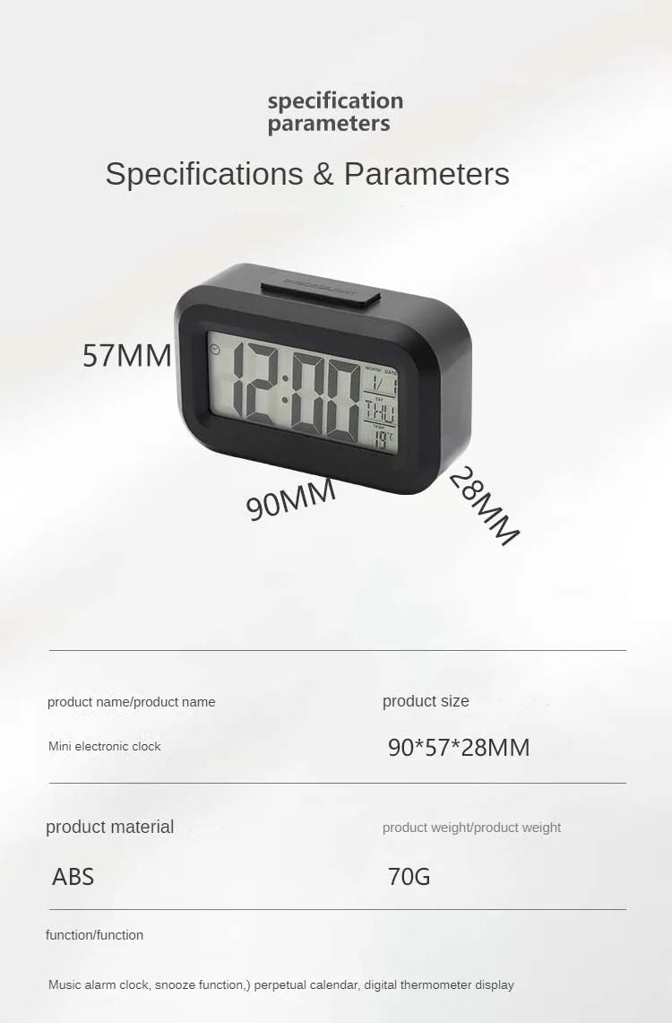 Desk Decorations Table Clock Bedroom Decoration Led Digital Alarm Clock Data Times Calendar Electronic Multi-function Desktop