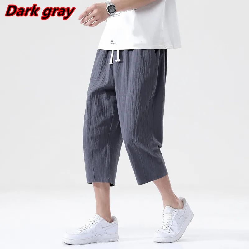 Summer Casual Linen Short Pants New Cotton Straight Mens Lightweight Shorts Large Solid Color Gym Fifth Beach Short Pants