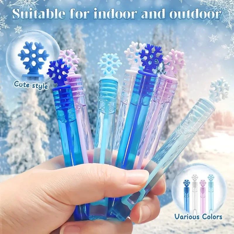 50/10PCS Snowflake Bubble Tube Clear Empty Bubbles Soap Bottles Wedding Gifts for Guests Birthday Party Decorations Kids Toys