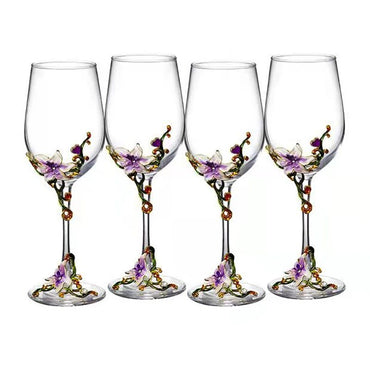 Taças de Cristal Criativas com Esmalte para Champagne Conjunto de Taças de Luxo Taças de Vinho Taça Vintage para Beber