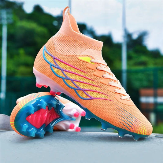 High Ankle Sports Footwear FG/TF Kids Soccer Cleats Football Boots Professional Men's Soccer Shoes Krampon Outdoor Sneakers 2025