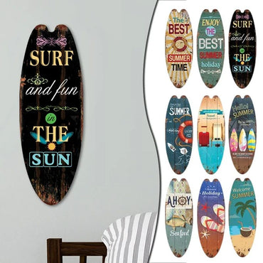 Surfboard Wooden Sign Festival Bar Room Home Party Decor Casual Home Wall Decor Vintage Wooden Print Sign Beach Style Hanging