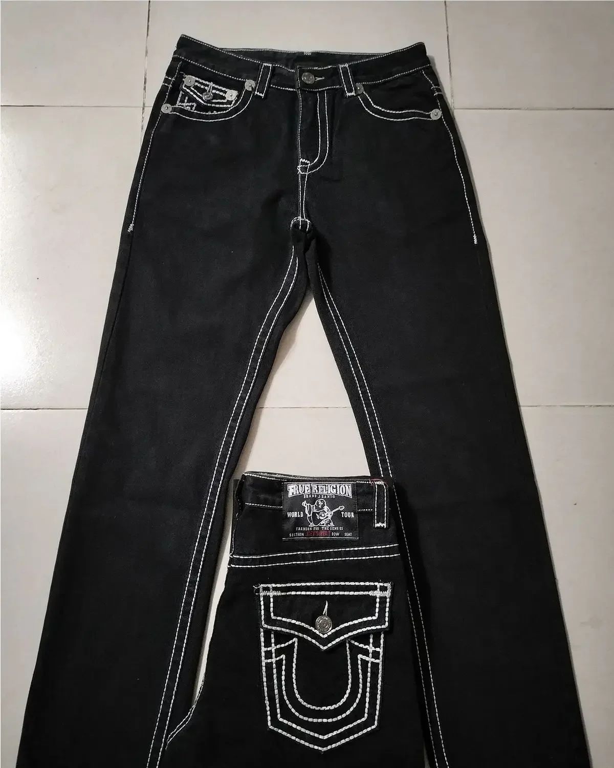 Vintage Y2k Buddha Embroidered Jeans for Men Clothing Casual High Street Straight and Versatile Men Jeans Baggy Men Pants