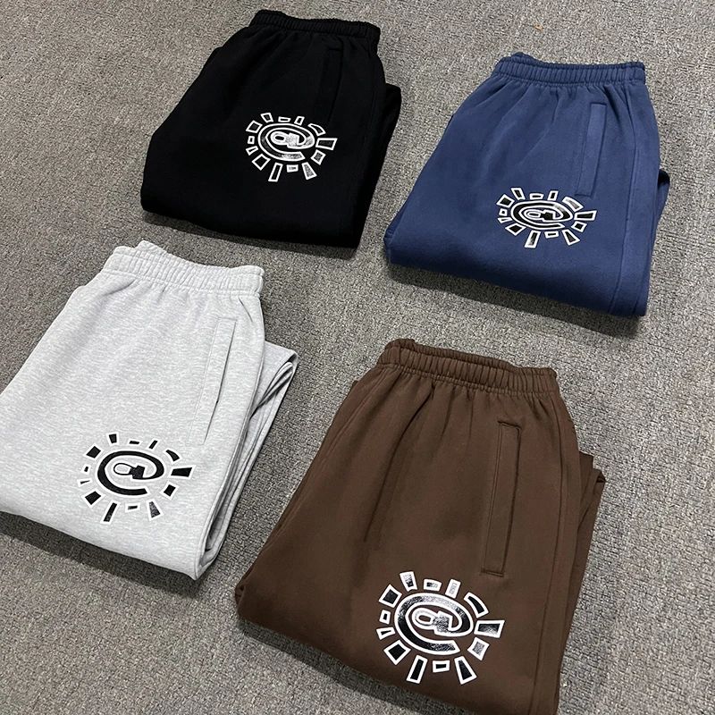 American High Street Black Sweatpants ADWYSD Pants Sunroll Fleece Zipper Pocket Men Women Cleanfit Trousers