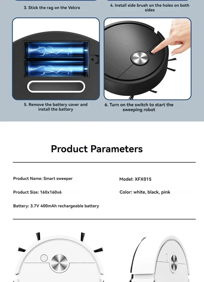 Xiaomi Mini Vacuum Cleaning Robot Smart Mopping Suction And Sweeping Integrated Fully Automatic Home Cleaning Sweeping Robot