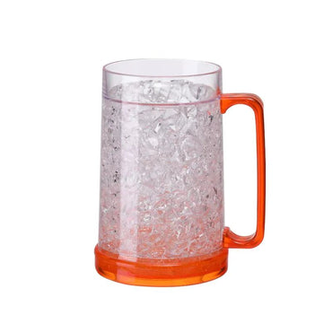 Canecas de Cerveja de Parede Dupla com Gel Congelante, Canecas de Uísque Transparentes com Alça para Bar e Copos de Bebida para Uso Externo