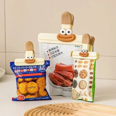 Creative Face Bag Sealing Clip Food Snack Clip Kitchen Tools Decorative Small Clip Refrigerator Plastic Food Bag Storage