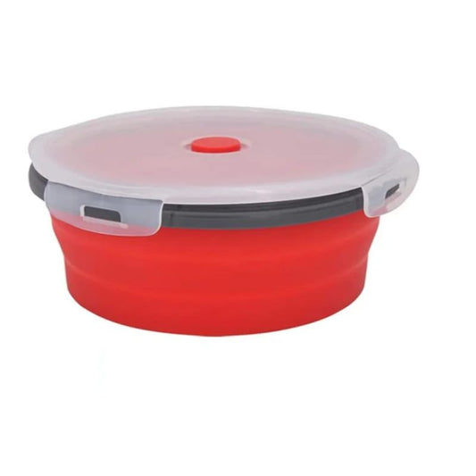 Silicone Folding Lunch Box with Lid Portable Picnic Camping Bowl Set Kitchen Tableware Kit Foldable Fruit Salad Folder Bento Box