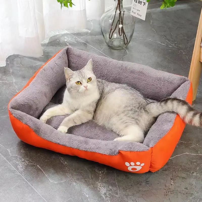 Cama grande e confortável para cães e gatos, casa quente, macia, algodão PP, cesto para cães, universal, impermeável, para gatos.