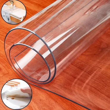 Clear PVC Desk Protector 1.5mm Clear Table Protector Non-Slip Easy to Clean Desk Protector Mat Clear