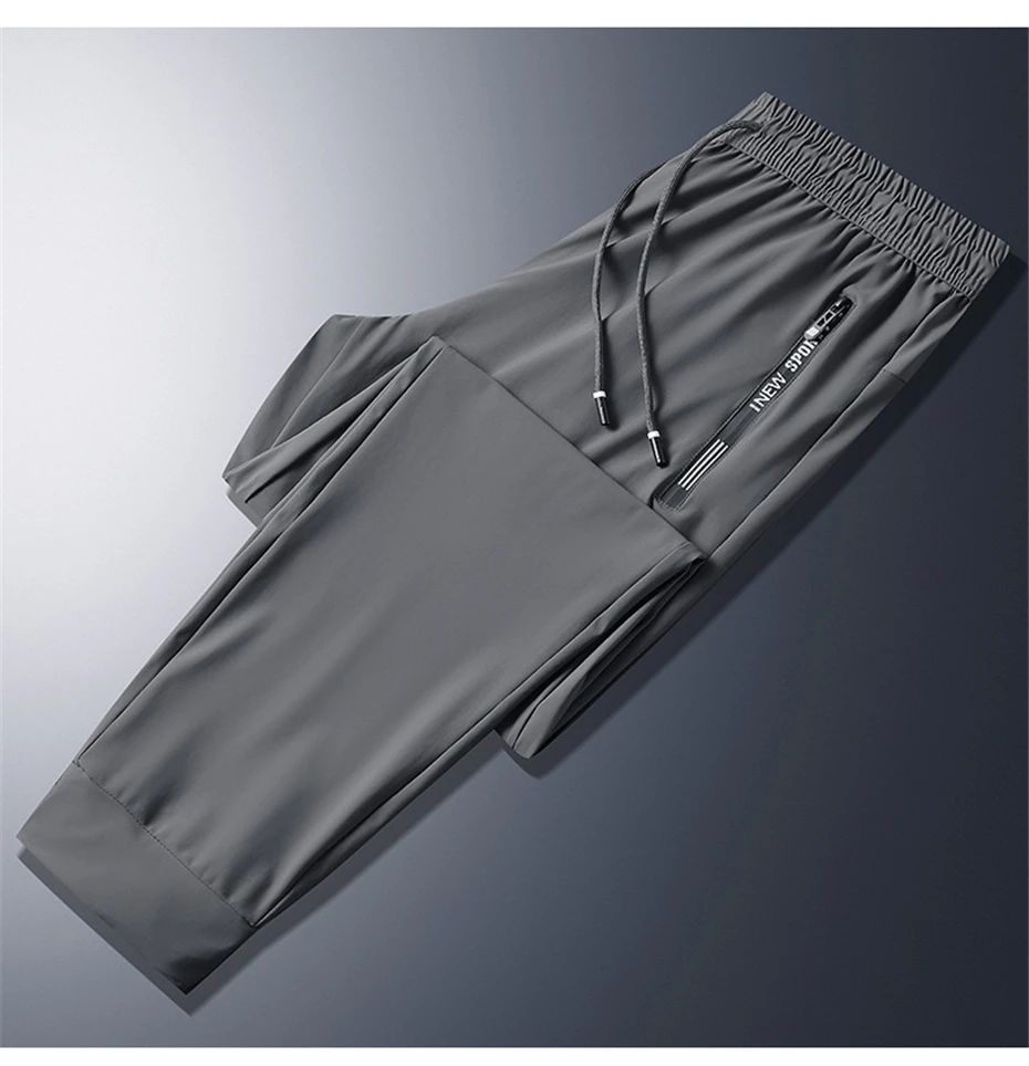 Summer Cool Pants Men 8XL Plus Szie Sweatpants Fashion Casual Stretch Pants Male Big Size 7XL 8XL Summer Trousers Black Grey