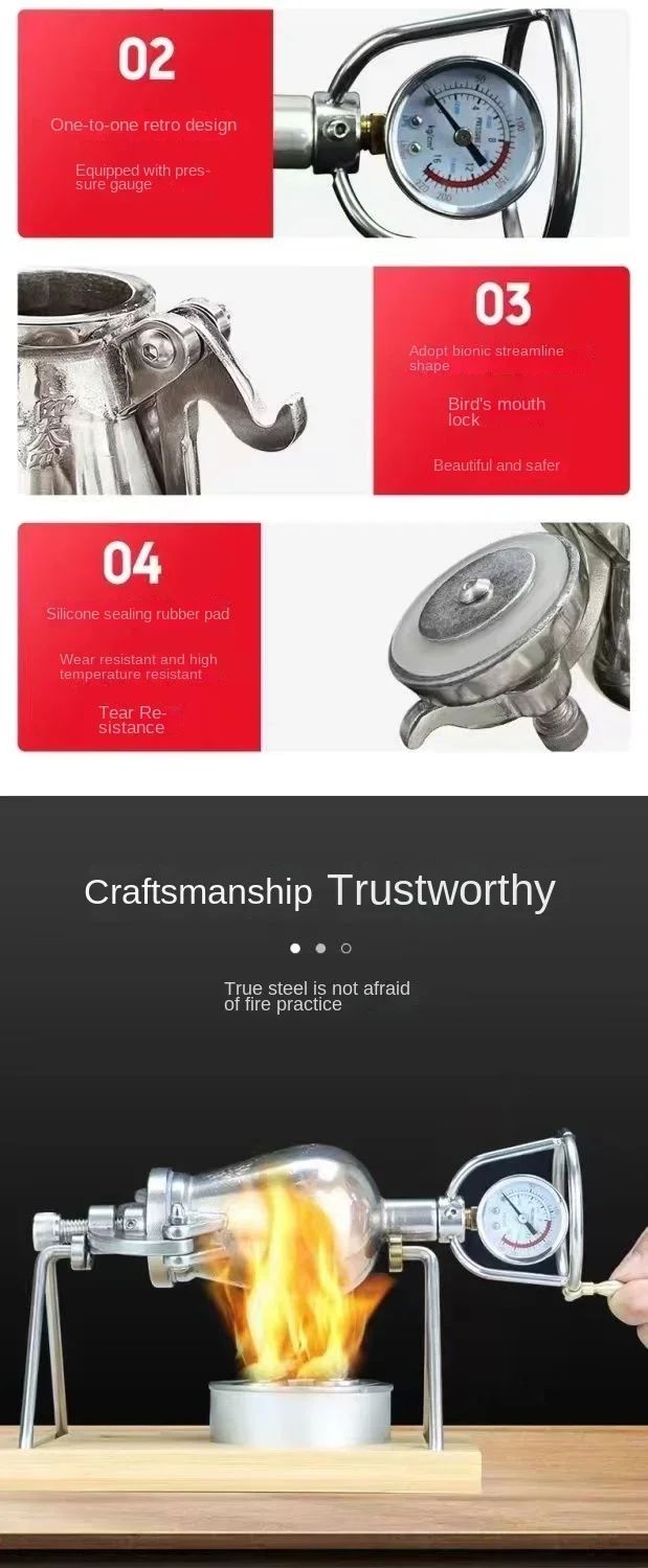 300ML 360ML 500ML Hand Popcorn Machine Open Firing Popcorn Puffing Machine Stainless Steel Mini Popper Manual Popcorn Maker