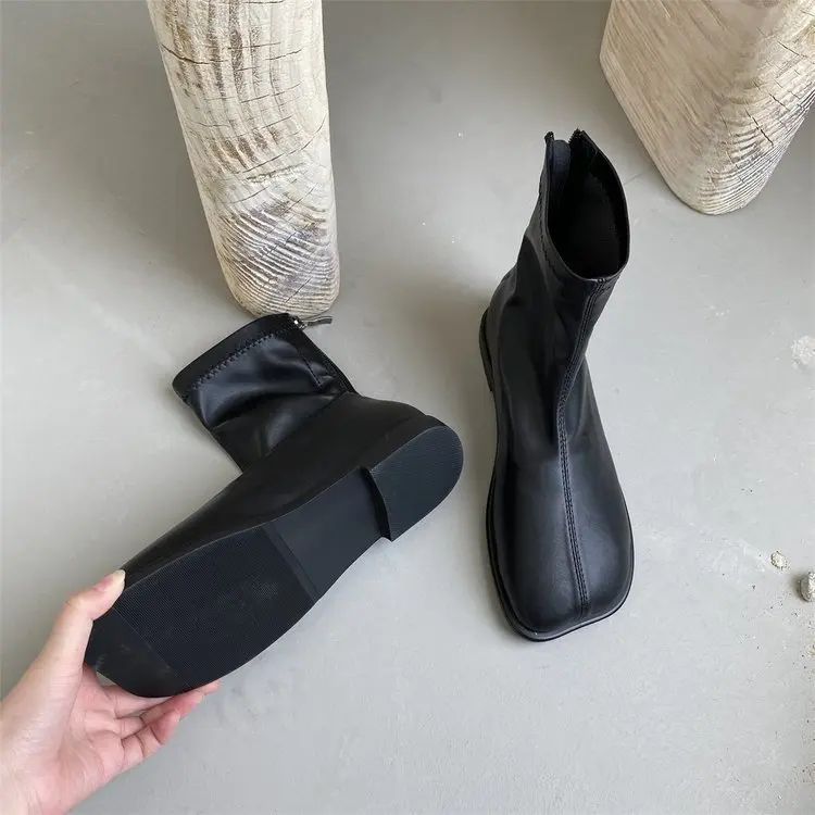 Woman Elastic Boots Fashion Ladies Thick Bottom Ankle Luxury Designer Female Boots Nre Autumn Winter Women's Chelsea Boots 2024