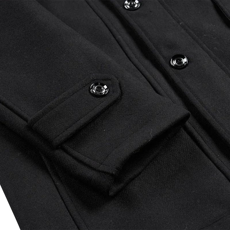 Overcoat 4XL Autumn Winter Mens Wool Trench Coats Fashion Middle Long Jacket Male Double Collar Zipper Coat Windbreak Woolen
