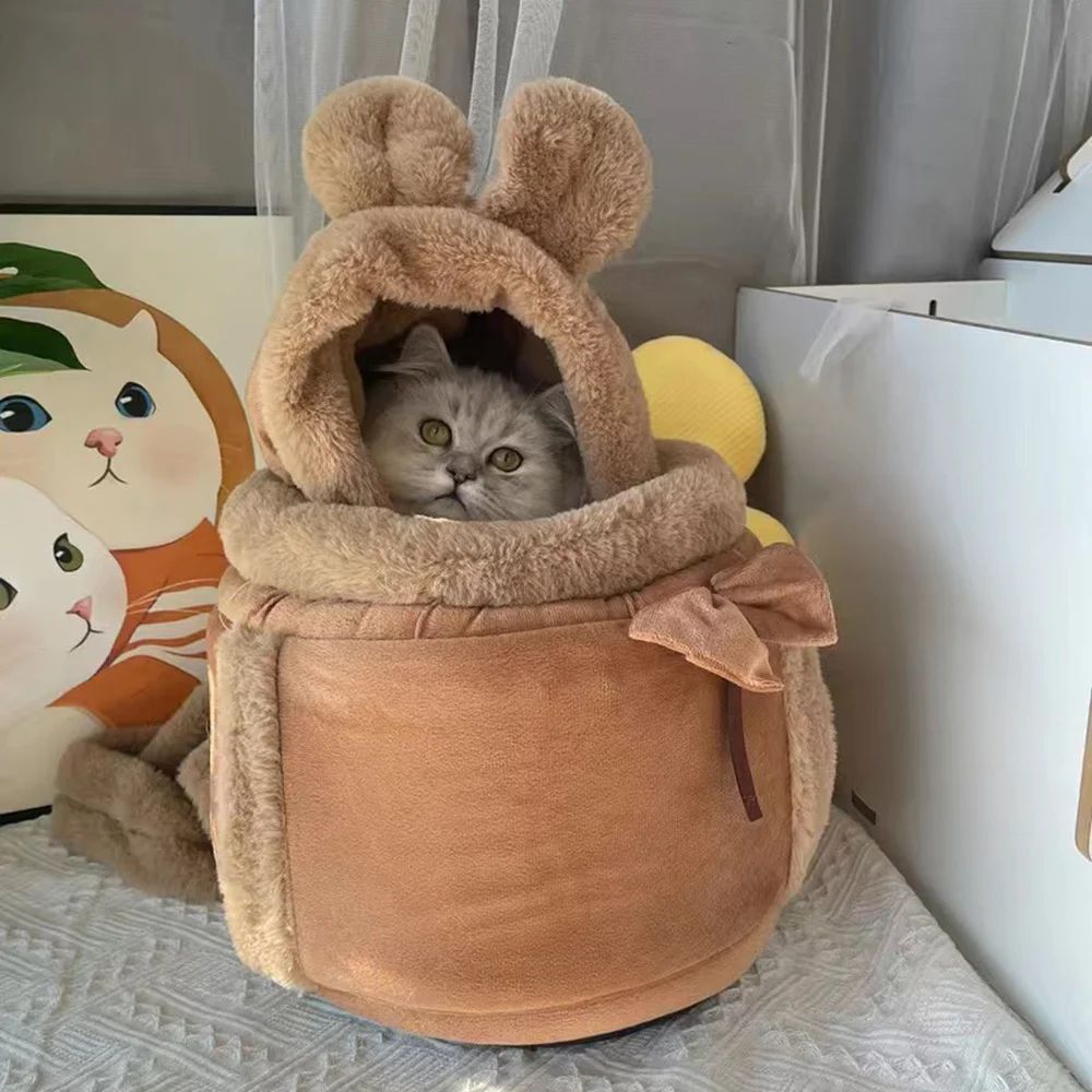 Mochila de Transporte para Cães Chihuahua para Viagem ao Ar Livre, Bolsas de Transporte de Inverno Quentes para Animais de Estimação Pequenos, Ninho para Cães Yorkshire, Gatos, Casa para Mascotes