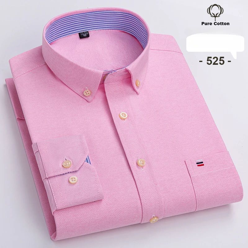 over size 7XL100%Cotton Oxford long-sleeve shirts for men slim fit formal plain shirt office white clothes elegant business tops
