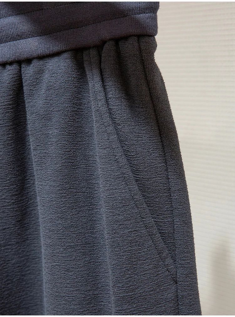 LP high-grade custom-woven cotton fabric summer men's casual elastic waist drawstring sports shorts