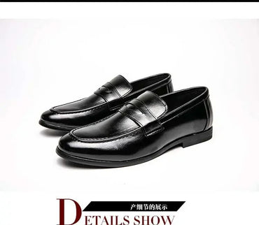 Luckman mens dress shoes PU leather fashion men business dress loafers pointy shoes