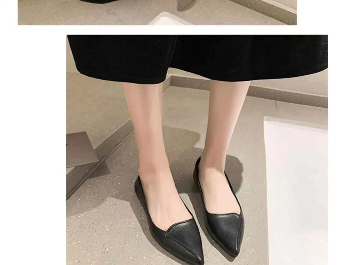 Simple Solid Coloured Women's Flats Classic Fashionable Style Pointed Toe Suitable for Business Office Comfortable To Wear