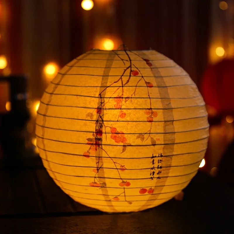 12Inch Printed Flower Round Chinese Paper Lanterns Birthday Wedding Decor Craft DIY Festival Lantern Party Supplies