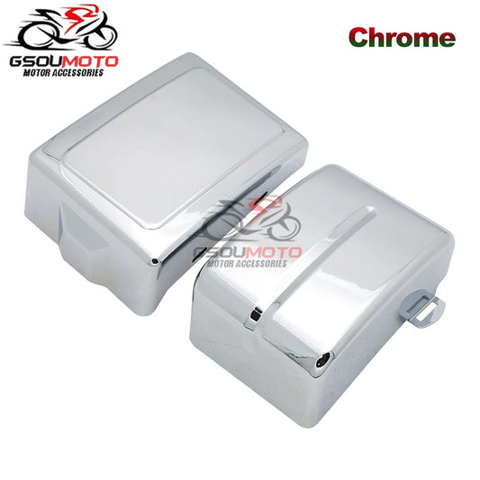 Motorcycle Black Battery Side Fairing Frame Covers Cap For Harley Dyna Street Fat Bob Super Glide Wide Glide Switchback FLD FXD