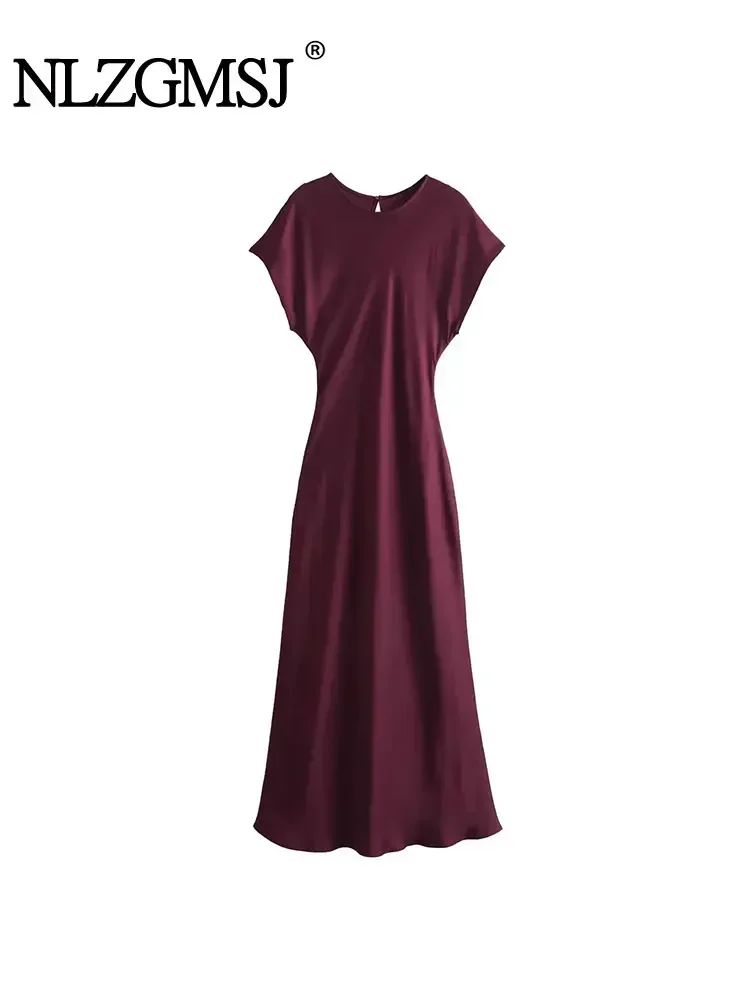 TRAFSHE Midi Satin Dress Woman Long Dresses For Women Chic And Elegant Evening D