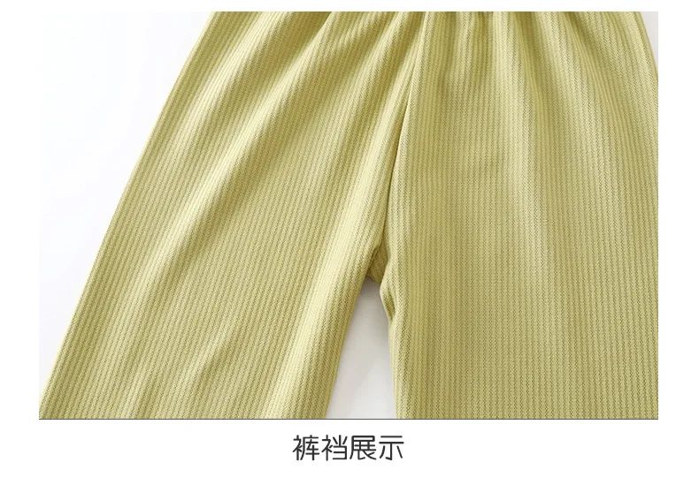 New 2025 Boys Girls Autumn Cotton Pajamas Home Wear Kids Casual Solid Long Sleeve Lapel Pyjamas Teen Sleepwear Clothing Sets