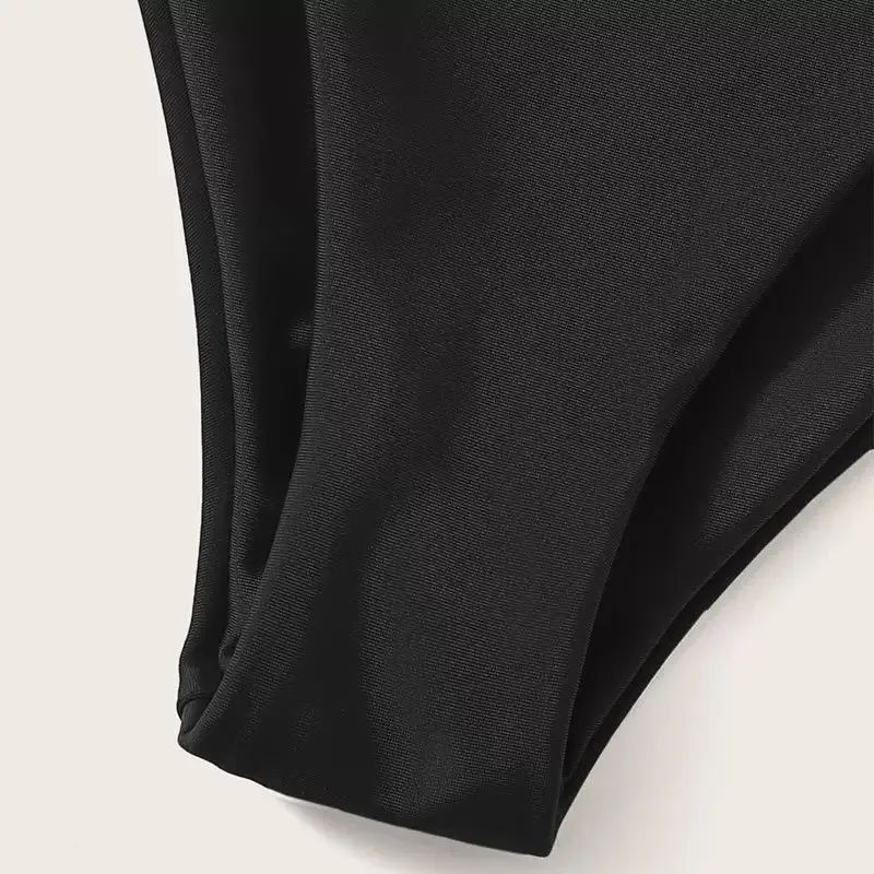 Women High Waisted Brazilian Bikini Set Sexy V Cheeky Swimwear Summer Beach Bathing Suit Black Thong Bottom Sexy Female Swimming