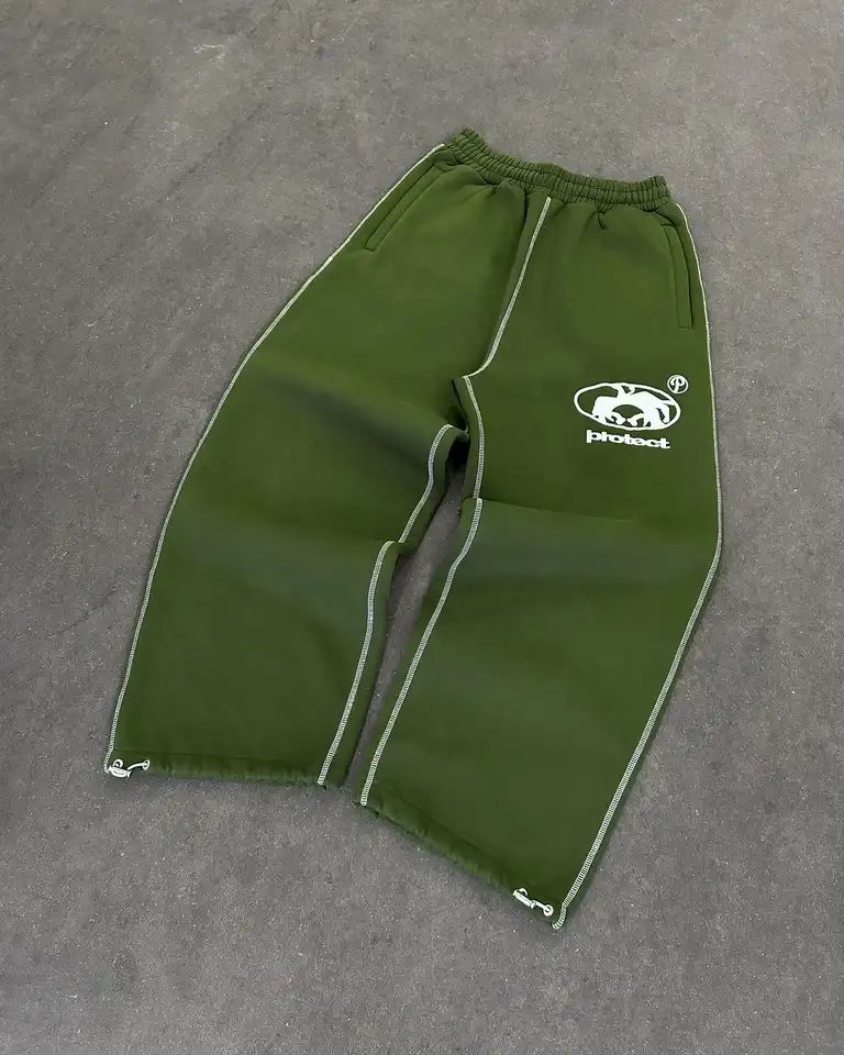 Vintage Graphic Print Streetwear Men Pants Fashion Hip Hop Joggers Men Clothing Casual Loose Buckle Feet Sweatpants Trousers