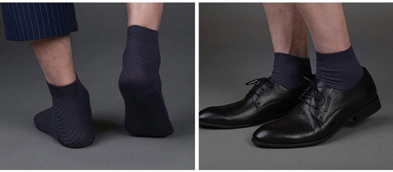 10 Pair Men's Bamboo Fiber Socks Harajuku Retro Breathable Business Man Socks Black Long Sock Deodorant Gift Set Size 39-46