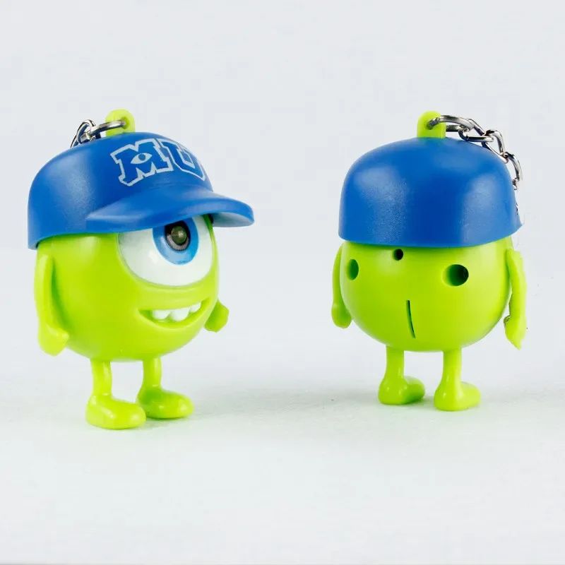 Monsters University Mike Chaveiro Luz de LED Som Anime Wazowski MrQ Bonecos de Ação Pingente Brinquedo Presente Fofo Presente de Aniversário para Crianças