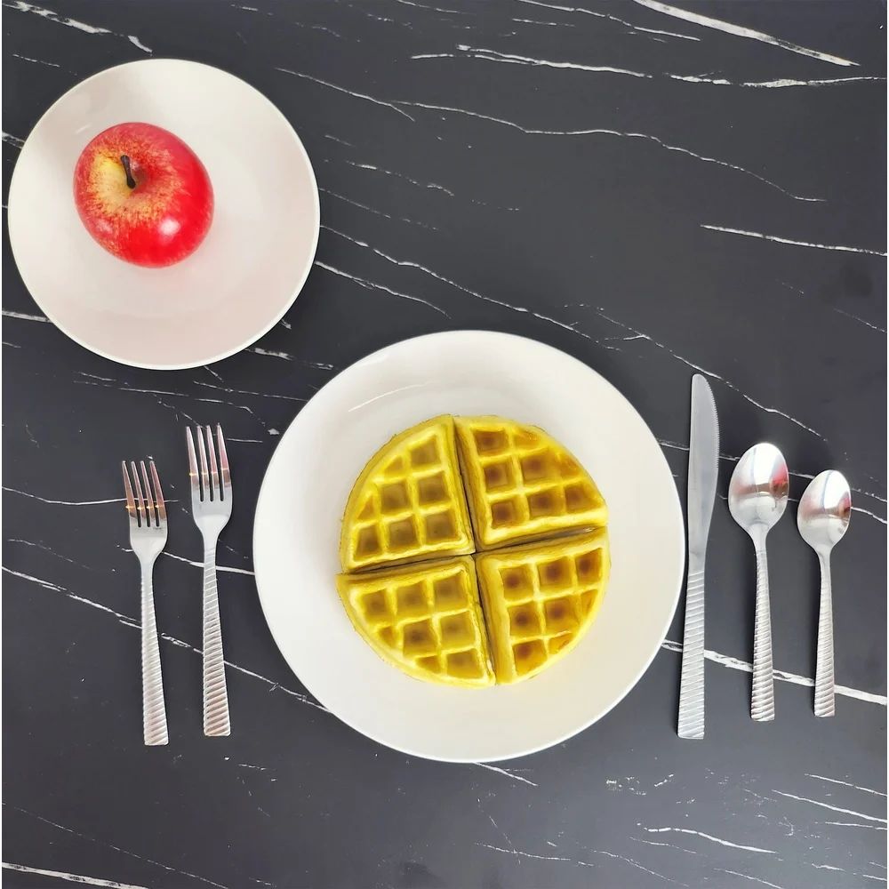 Conjunto de talheres de aço inoxidável de 20 peças para 4 pessoas, utensílios de cozinha ergonômicos, próprios para lava-louças, perfeitos para casa, refeições, acampamento, piqueniques