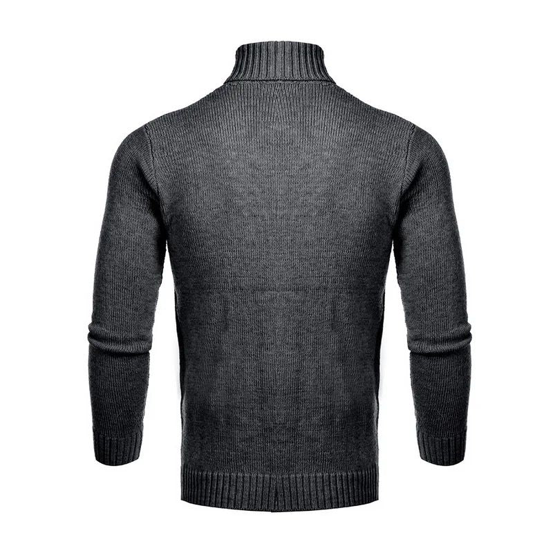 2025 Men's Warm Sweater Long Sleeve Turtleneck Sweater Retro Knitted Pullover Sweaters