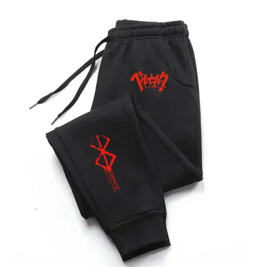 2025 Men Sweatpants Japanese Anime Berserk Print Fleece Joggers for Women Trousers Fitness Workout Running Pants Unisex S-3XL