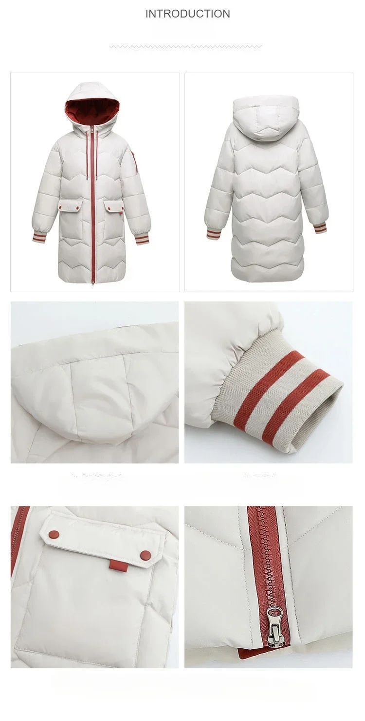 2025 Winter Women Jacket Coats Long Parkas Female Down Cotton Hooded Overcoat Thick Warm Jackets Windproof Casual Student Coat