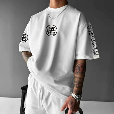 Men's T-Shirt Dragon Ball Goku Japanese Anime Hot Blood Classic Portrait Cotton Fashion High Street Unisex Harajuku Y2K