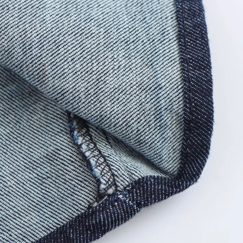 2025 traf Spring New 1975 series denim MIDI dress with lapel side zipper fashion
