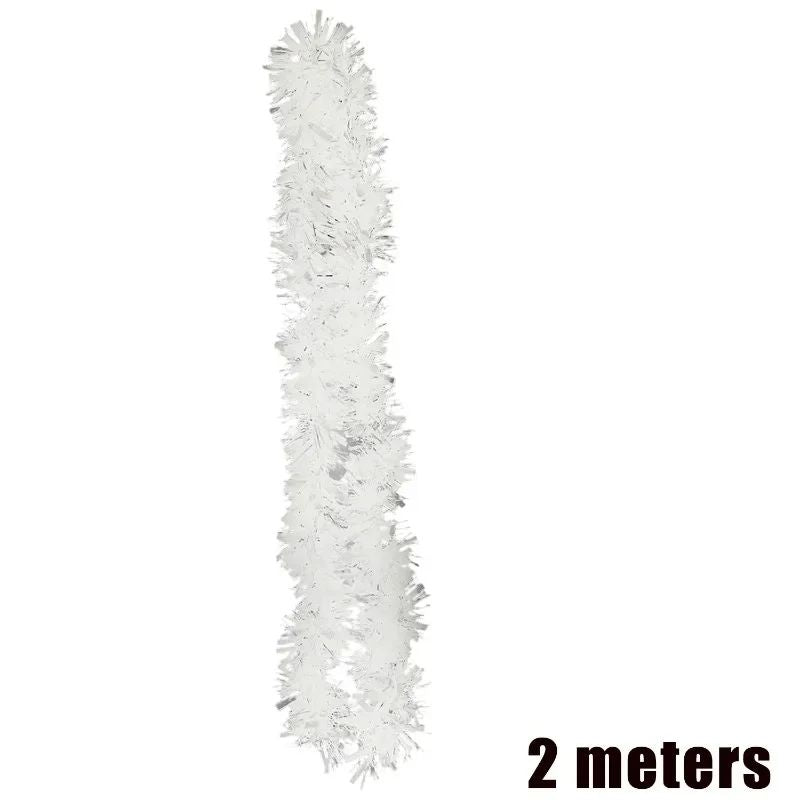 2/20M Christmas Tinsel Garland DIY Xmas Tree Hanging Ornaments Ribbon Wreath Christmas Ornaments Garland DIY Party Decoration