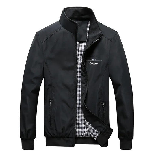 New Man Outdoor Military Spring Autumn Aviation Cessna Pilots Flight Lightweight Windbreakers Plaid Men Jackets Coats