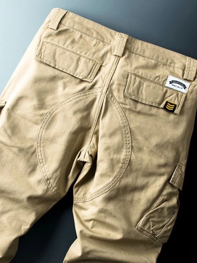 Male Trousers Stretch Loose Khaki Korean Men's Cargo Pants Big Size Aesthetic Harajuku High Quality With Stylish Long