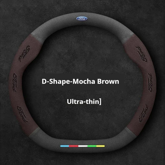 Car Suede Anti-slip Steering Wheel Cover For Ford Mondeo Focus Raptor Puma Edge Explorer Ecosport Ranger F150 Kuga Fiesta Fusion