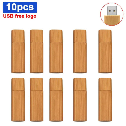 10pcs/lot Customize Logo Wood Wedding Gift USB 2.0 Flash Drive 4GB 8GB 16GB 32GB Pendrive Mini Creative Pen Drive Memory U Stick