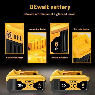 Bateria Original DeWALT 20V 5.0Ah 6.0Ah MAX FlexVolt para Ferramenta Elétrica DCB606 DCB205 DCB206 DCB209 DCB182 com Carregador